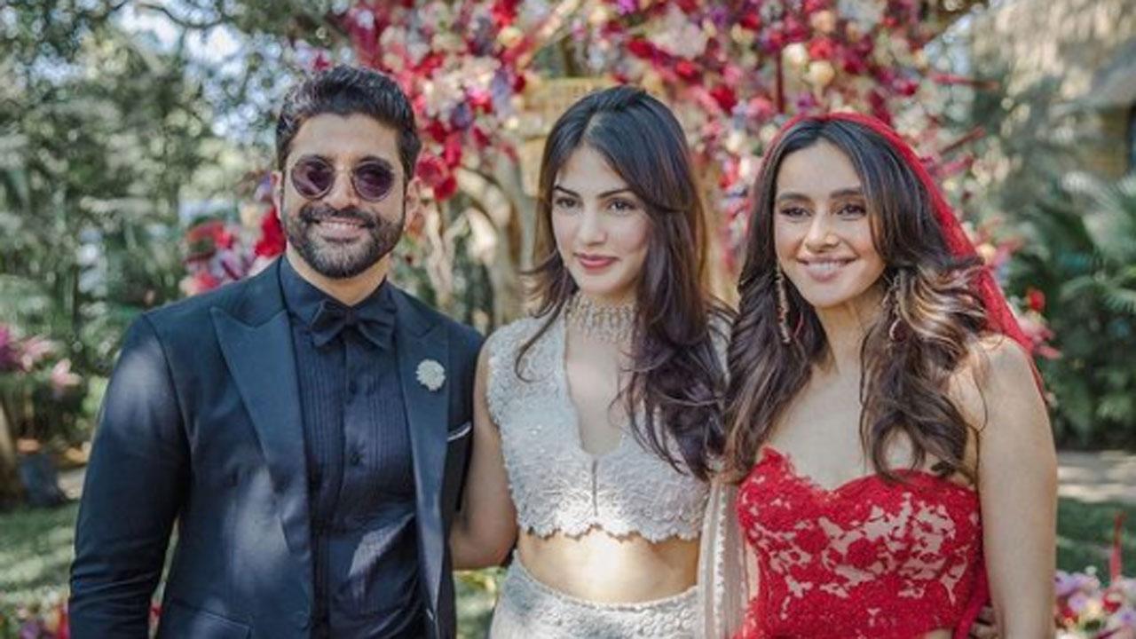 Farhan Akhtar-Shibani Dandekar tied the knot on February 19 in Khandala at Javed Akhtar's farmhouse. The couple has been sharing unseen pictures from the event and now Rhea Chakraborty has also done the same. Read the full story here